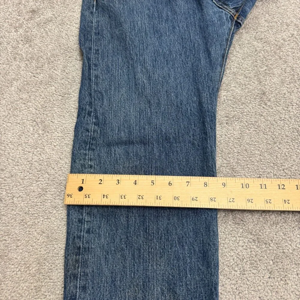 Levi's 501 Original Fit Straight Button Fly Denim Jeans Men 30x30 Blue Dark Wash